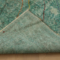 Vintage Isparta Turkish Area Rug 6x9 ft — Green Overdyed