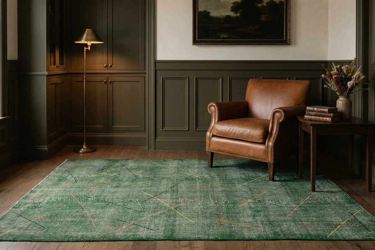 Turkish Area Rug in a styled room