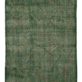 Vintage Isparta Turkish Area Rug 5x8 ft — Green Geometric