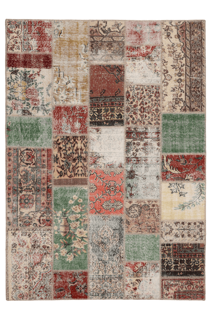 Vintage Turkish Area Rug 5x7 ft — Patchwork (No. 38660)