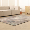Vintage Turkish Area Rug 5x8 ft — Gray & Brown Patchwork