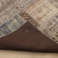 Vintage Turkish Area Rug 5x8 ft — Gray & Brown Patchwork