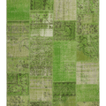 Vintage Turkish Area Rug 5x7 ft — Green Patchwork