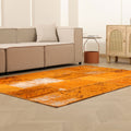 Vintage Turkish Area Rug 5x7 ft — Orange Patchwork
