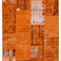 Vintage Turkish Area Rug 5x7 ft — Orange Patchwork