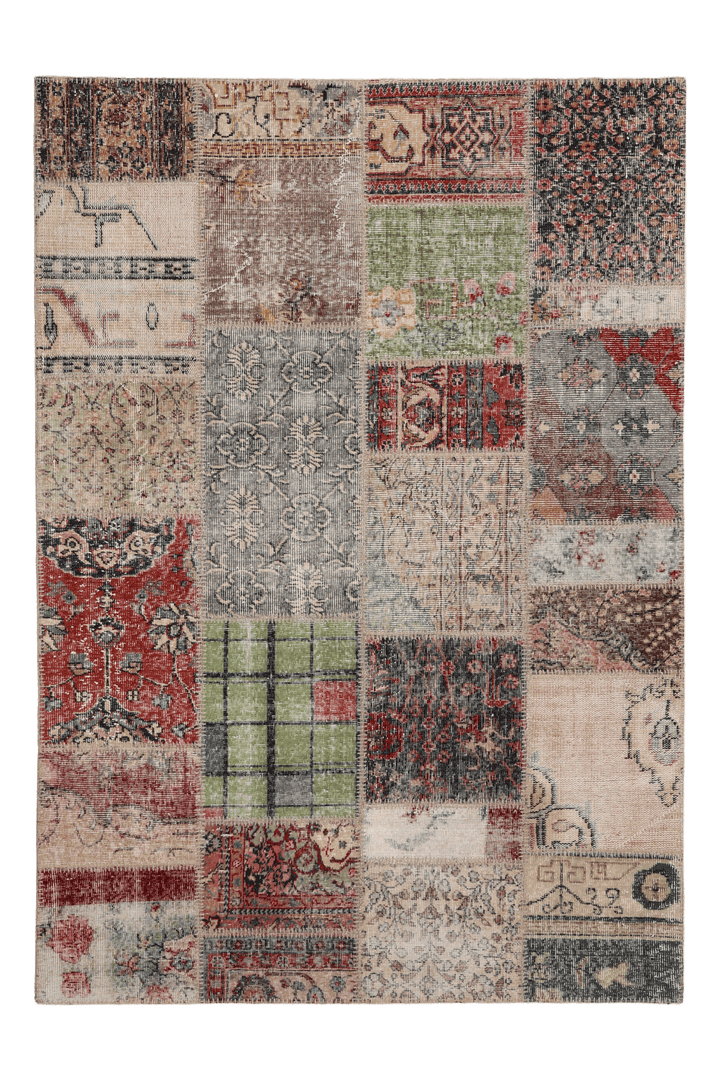 Vintage Turkish Area Rug 5x7 ft — Patchwork (No. 38718)