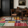 Patchwork Area Rug in a styled room