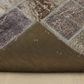 Vintage Turkish Area Rug 5x7 ft — Gray & Brown Patchwork