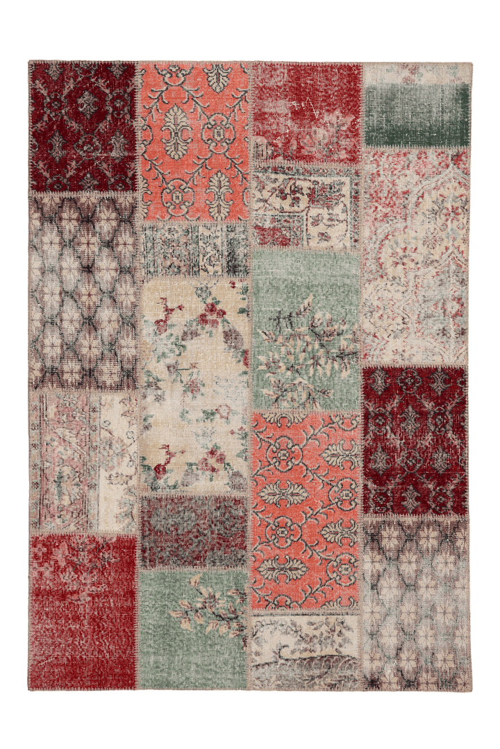 Vintage Turkish Area Rug 5x7 ft — Patchwork (No. 38722)