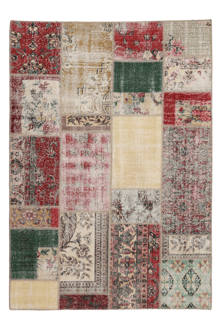 Vintage Turkish Area Rug 5x7 ft — Patchwork (No. 38728)