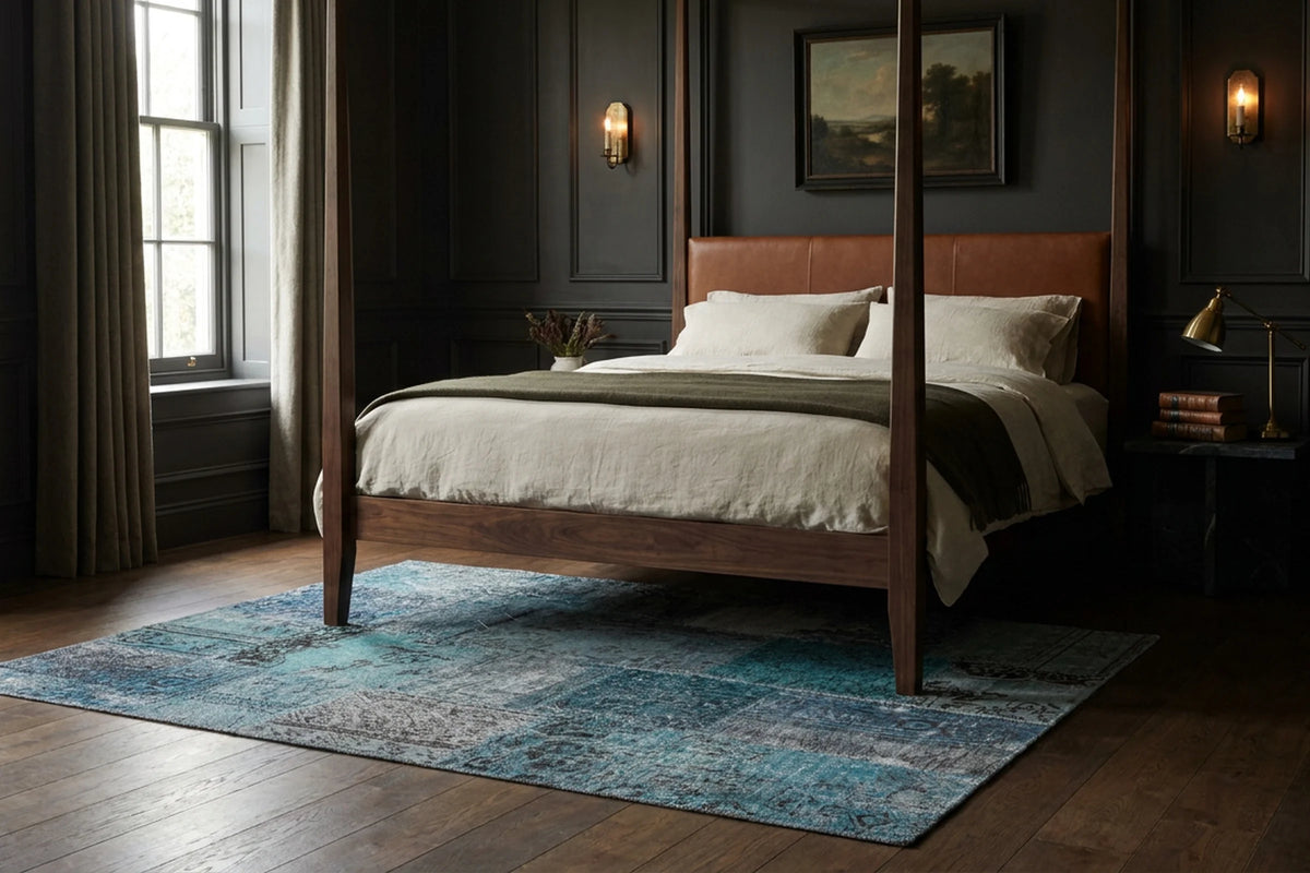 Patchwork Area Rug in a styled room