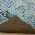 Vintage Turkish Area Rug 5x7 ft — Blue Patchwork (No. 38736)