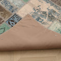 Vintage Turkish Area Rug 6x8 ft — Blue & Brown Patchwork