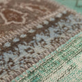 Vintage Turkish Area Rug 6x8 ft — Blue & Brown Patchwork