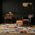 Patchwork Area Rug in a styled room