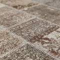 Vintage Turkish Area Rug 5x7 ft — Gray Patchwork