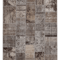 Vintage Turkish Area Rug 5x7 ft — Gray Patchwork