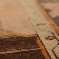 Vintage Malatya Turkish Area Rug 7x9 ft — Orange & Brown Geometric