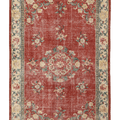 Vintage Isparta Turkish Area Rug 5x8 ft — Red & Beige Floral