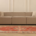 Vintage Isparta Turkish Area Rug 5x8 ft — Red & Beige Floral