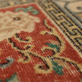 Vintage Isparta Turkish Area Rug 5x8 ft — Red & Beige Floral