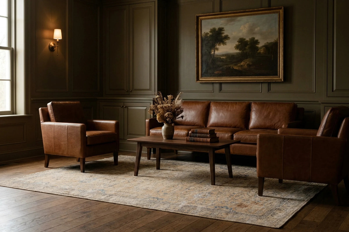 Turkish Area Rug in a styled room