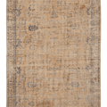 Vintage Manisa Turkish Area Rug 6x8 ft — Beige & Blue Distressed