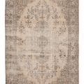 Vintage Isparta Turkish Area Rug 6x10 ft — Beige & Gray Floral