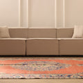 Vintage Manisa Turkish Area Rug 6x11 ft — Red & Blue Floral