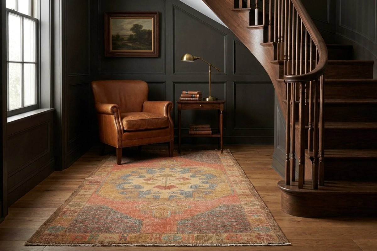 Turkish Area Rug in a styled room