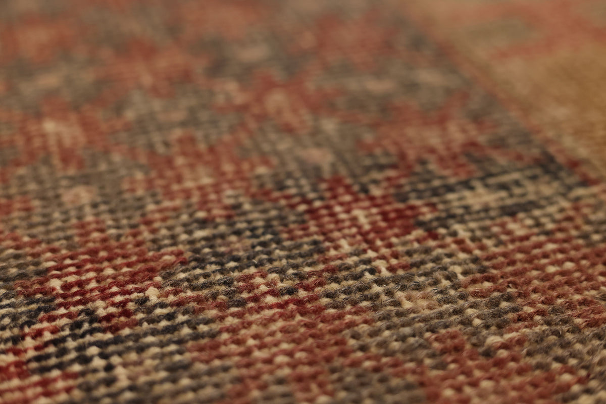 Vintage Nevşehir Turkish Area Rug 4x8 ft — Orange & Beige Geometric