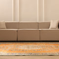 Vintage Manisa Turkish Area Rug 6x10 ft — Orange & Blue Floral