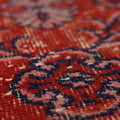 Vintage Isparta Turkish Area Rug 5x9 ft — Red & Gray Floral