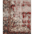 Vintage Isparta Turkish Doormat 2x4 ft — Beige & Red Distressed