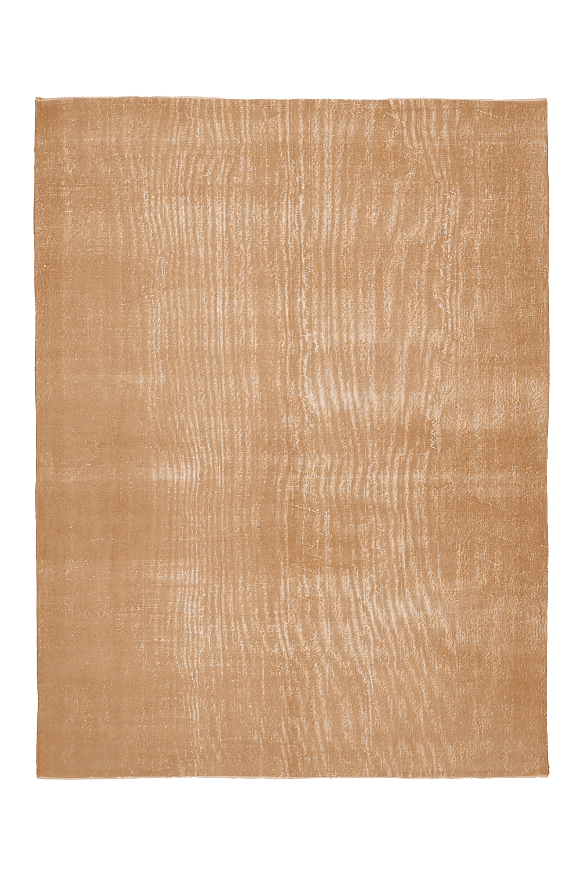 Vintage Isparta Turkish Area Rug 7x9 ft — Orange & Beige Distressed