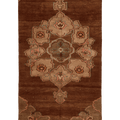 Vintage Kars Turkish Area Rug 6x11 ft — Brown & Beige Geometric