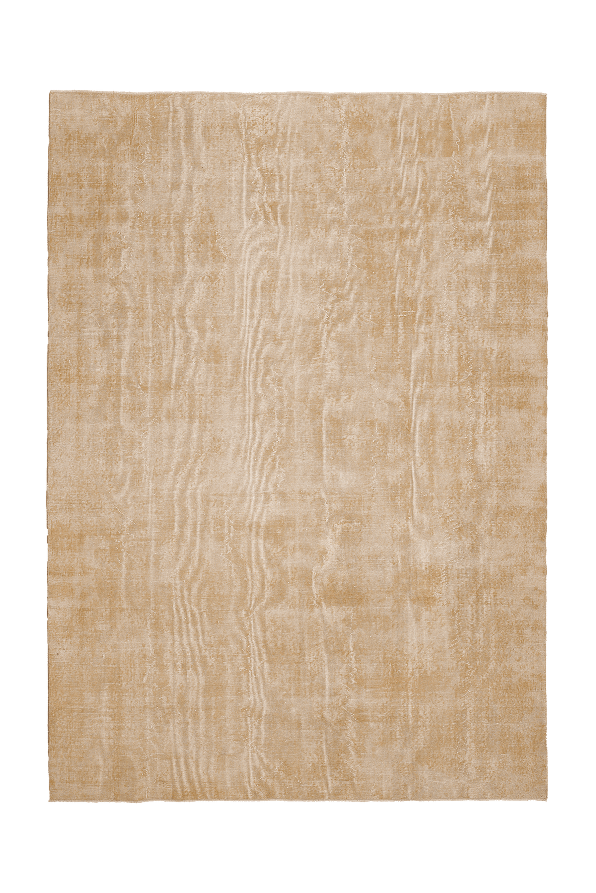 Vintage Isparta Turkish Area Rug 7x10 ft — Yellow & Beige Overdyed