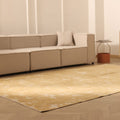 Vintage Isparta Turkish Area Rug 6x10 ft — Yellow & Beige Overdyed