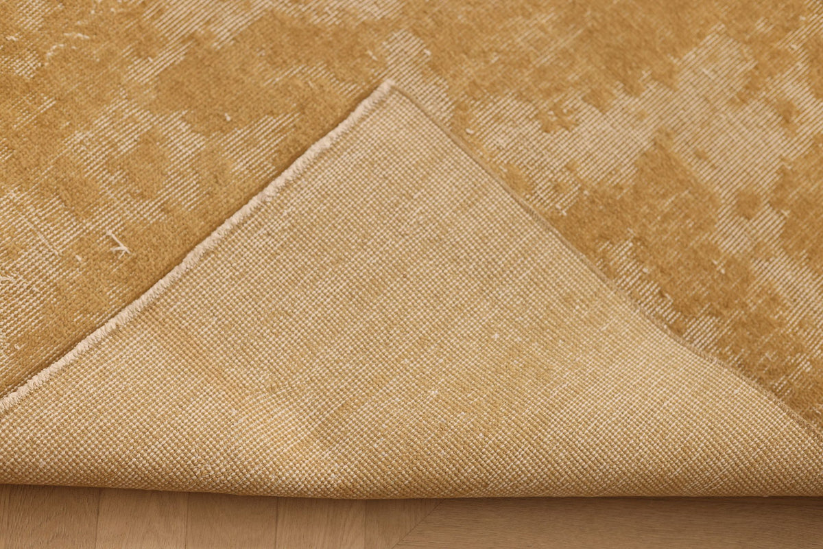 Vintage Isparta Turkish Area Rug 6x10 ft — Yellow & Beige Overdyed