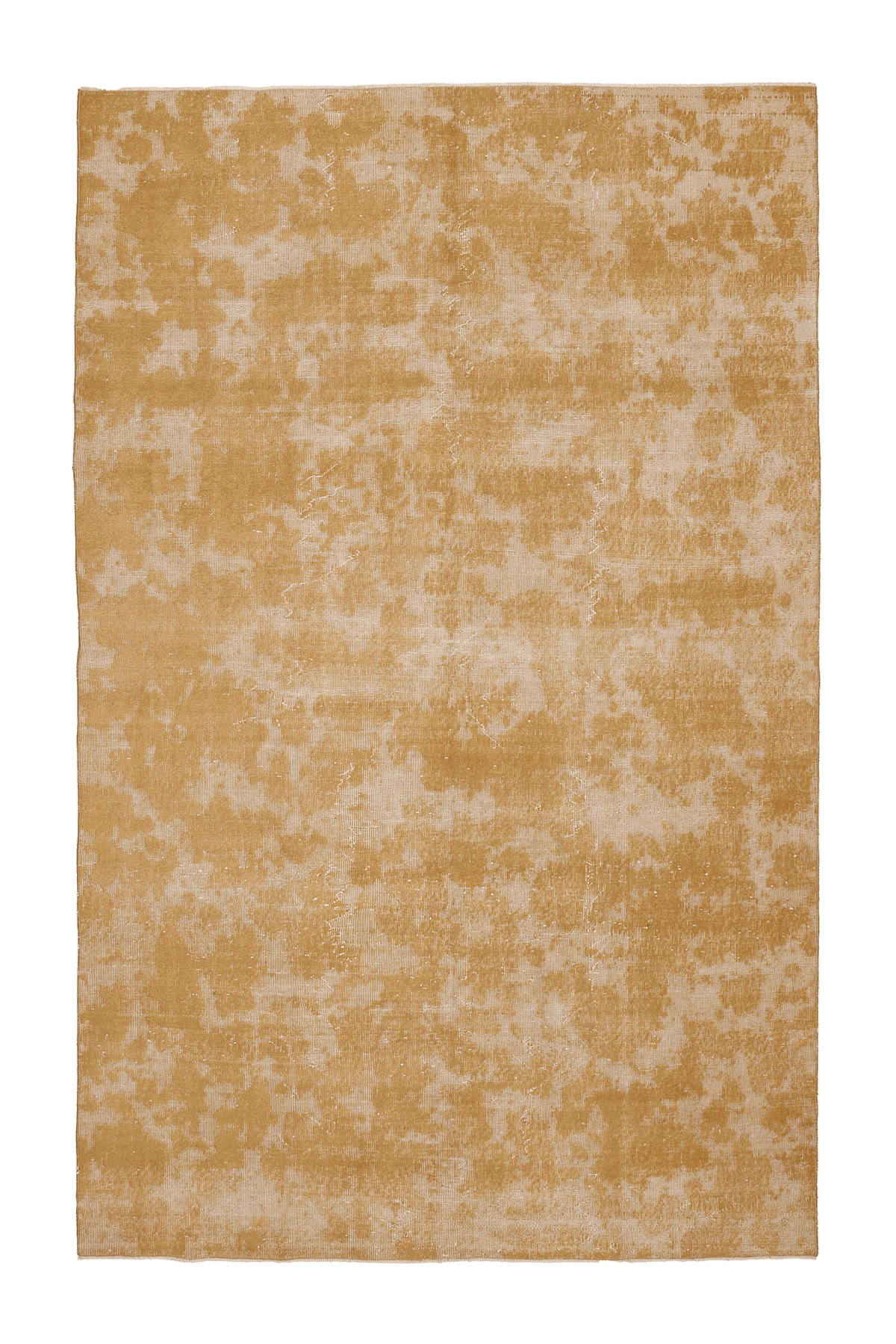 Vintage Isparta Turkish Area Rug 6x10 ft — Yellow & Beige Overdyed