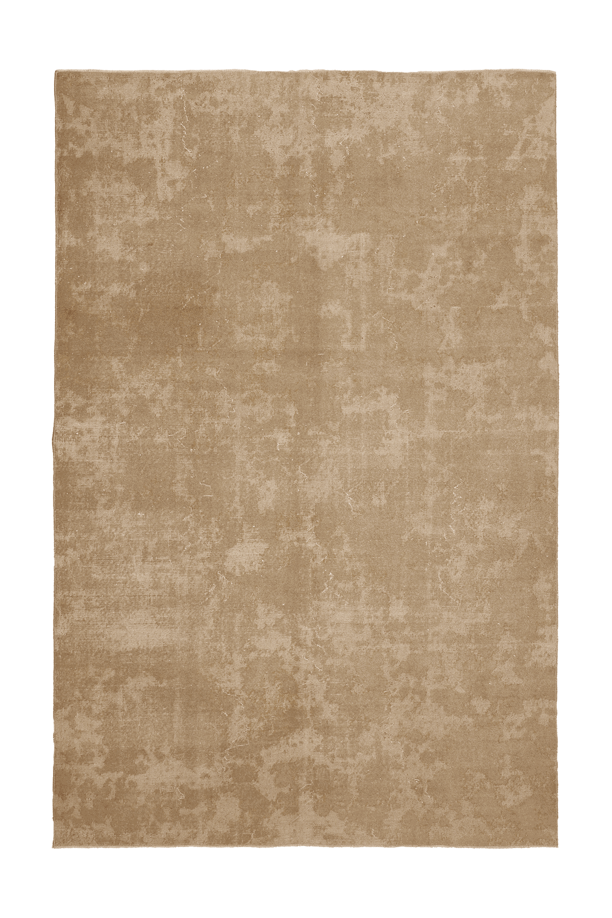 Vintage Isparta Turkish Area Rug 7x11 ft — Beige & Brown Distressed