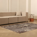 Vintage Isparta Turkish Area Rug 5x7 ft — Gray & Brown Distressed