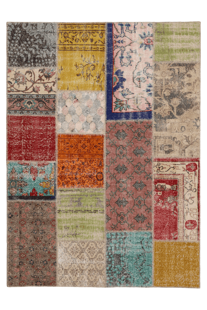 Vintage Turkish Area Rug 5x7 ft — Patchwork