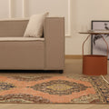 Vintage Konya Turkish Runner Rug 3x12 ft — Orange & Brown Floral (No. 39159)