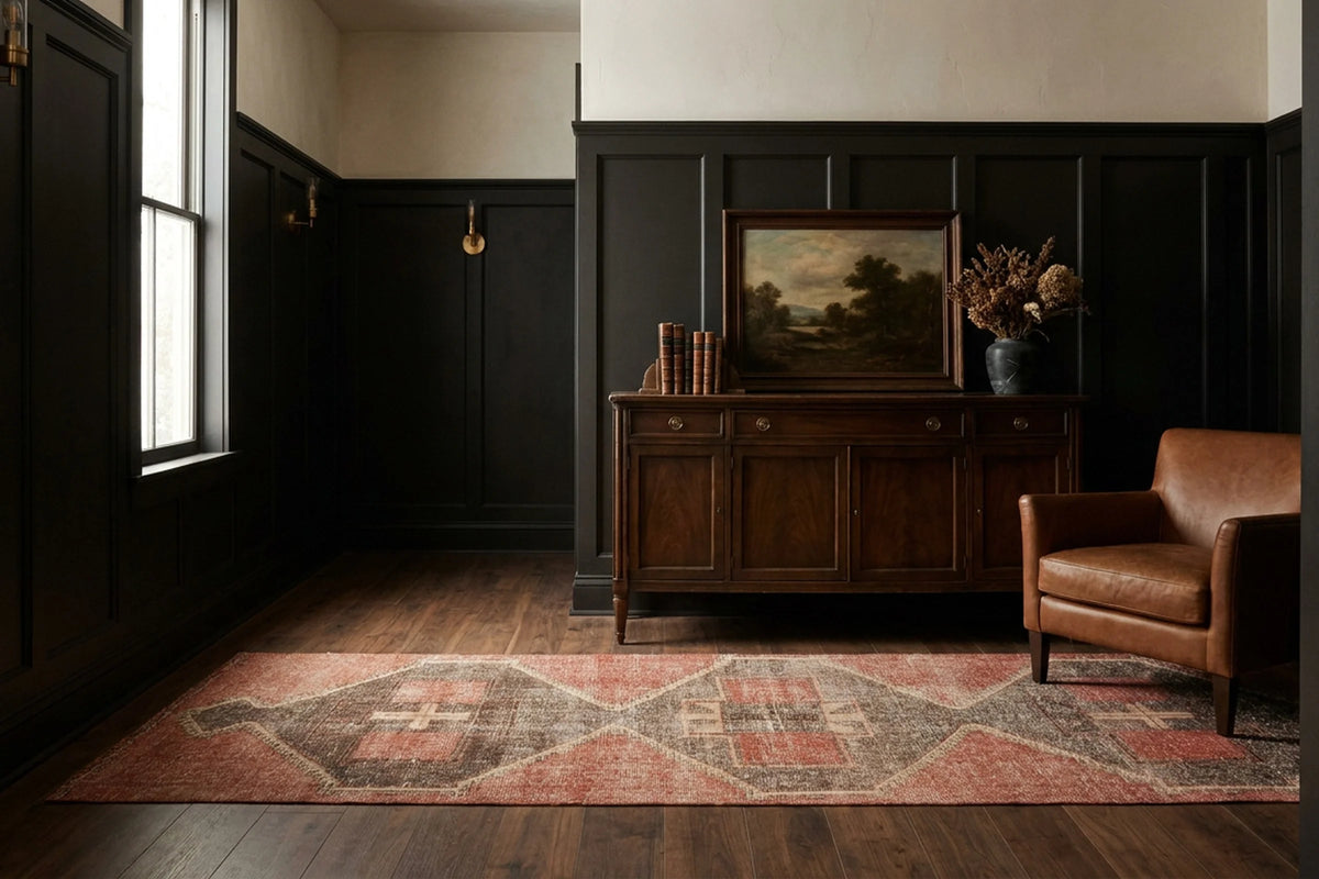 Turkish Runner Rug in a styled room