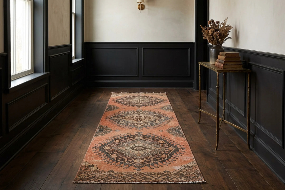 Turkish Runner Rug in a styled room