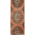 Vintage Konya Turkish Runner Rug 3x12 ft — Orange & Brown Geometric