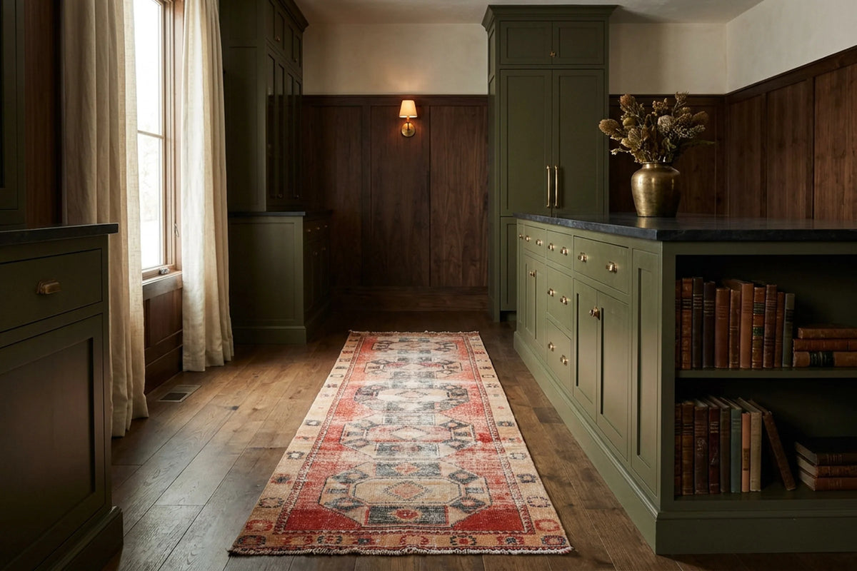 Turkish Runner Rug in a styled room