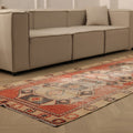 Vintage Malatya Turkish Runner Rug 3x12 ft — Red & Beige Distressed