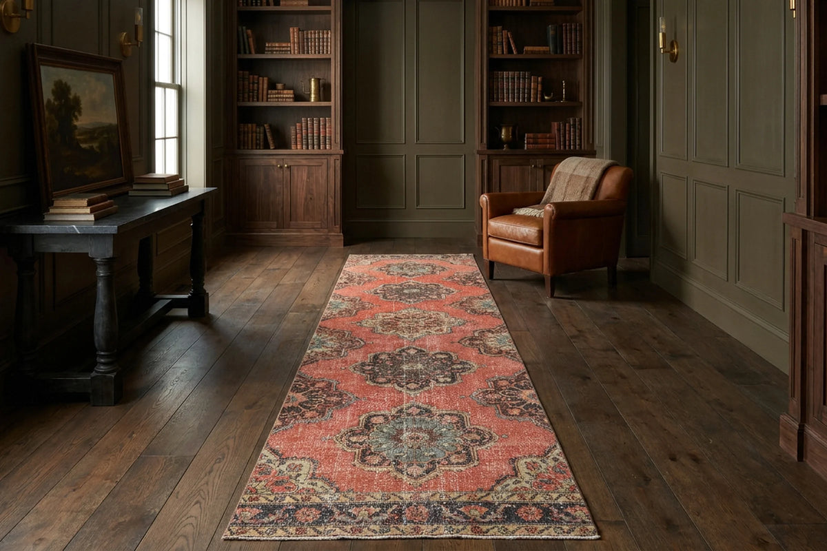 Turkish Runner Rug in a styled room